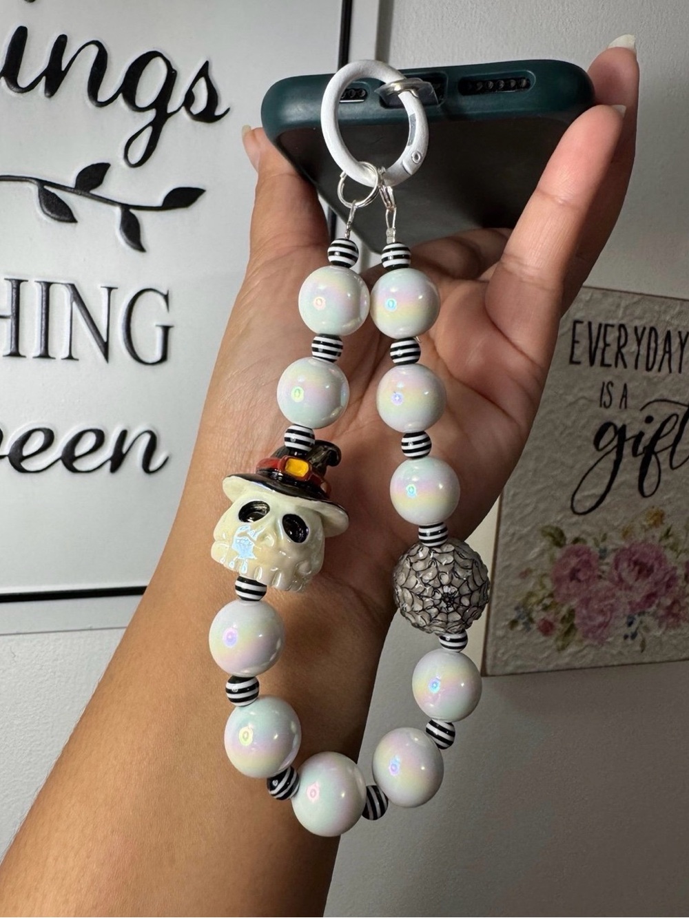 Halloween Skeleton Head Charm Phone/Key/Bag Chain #P631